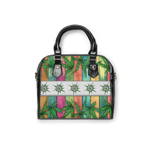 Beautiful Multicolored Pink Purple Blue 420 Weed Marijuana Leaf Shoulder Handbag