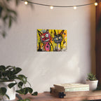 Abstract Multi Colored Cats With Yellow Background By DaFlowerChild Aluminum Composite Panels