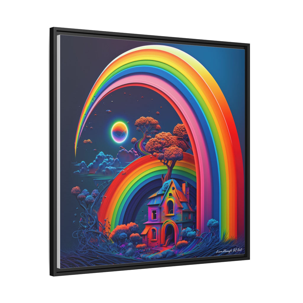 Home Beneath the Rainbow, Art Print — Colorful Modern Wall Canvas