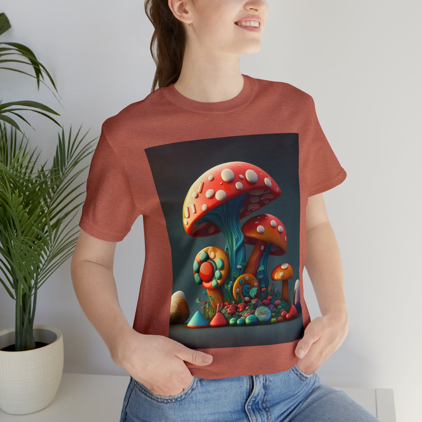 Hippie Mushroom Color Candy Style Design Style 6 Unisex Jersey Short Sleeve Tee