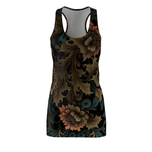 Gothic Bold & Beautiful flower floral Style 7 A, Women's Cut & Sew Racerback Dress (AOP)