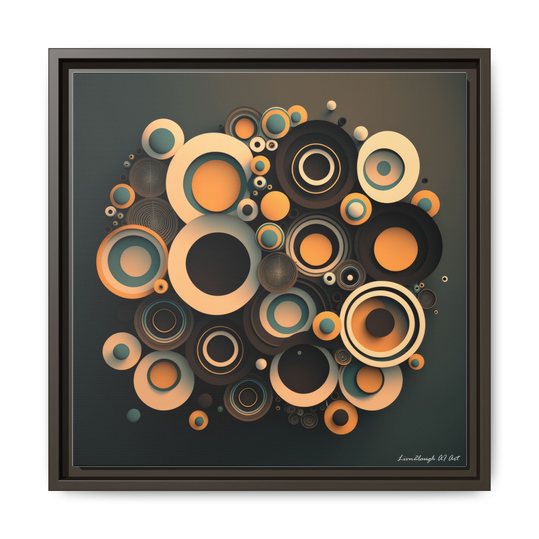 Concentric Harmony, Art Print — Colorful Modern Wall Canvas
