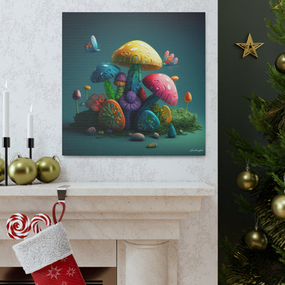 Beautiful Mushroom Luminating Colorful Bliss 4 Canvas Gallery Wraps