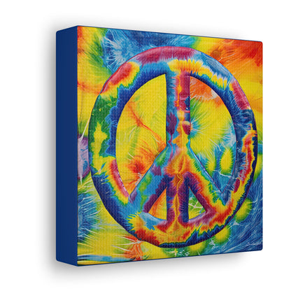 Coolio Tie Dye Hippie Peace Sign 4 Canvas Gallery Wraps