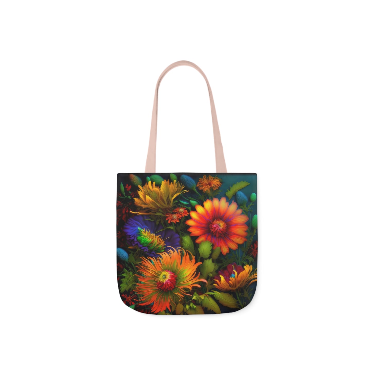 Bold And Beautiful Flowers Style One Polyester Canvas Tote Bag (AOP)