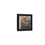 "Serene Mosaic Cat", Framed Mosaic Cat Art Print — Colorful Modern Wall Canvas