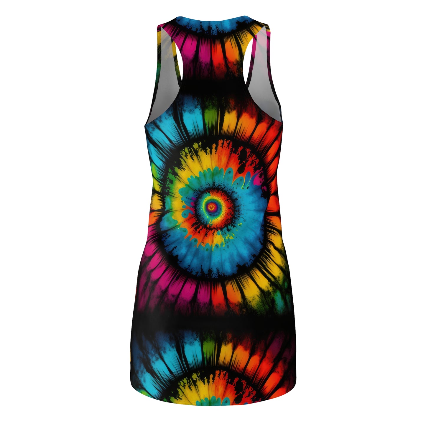 Bold And Beautiful Tie Dye Style Four D Women's Cut & Sew Racerback Dress (AOP)