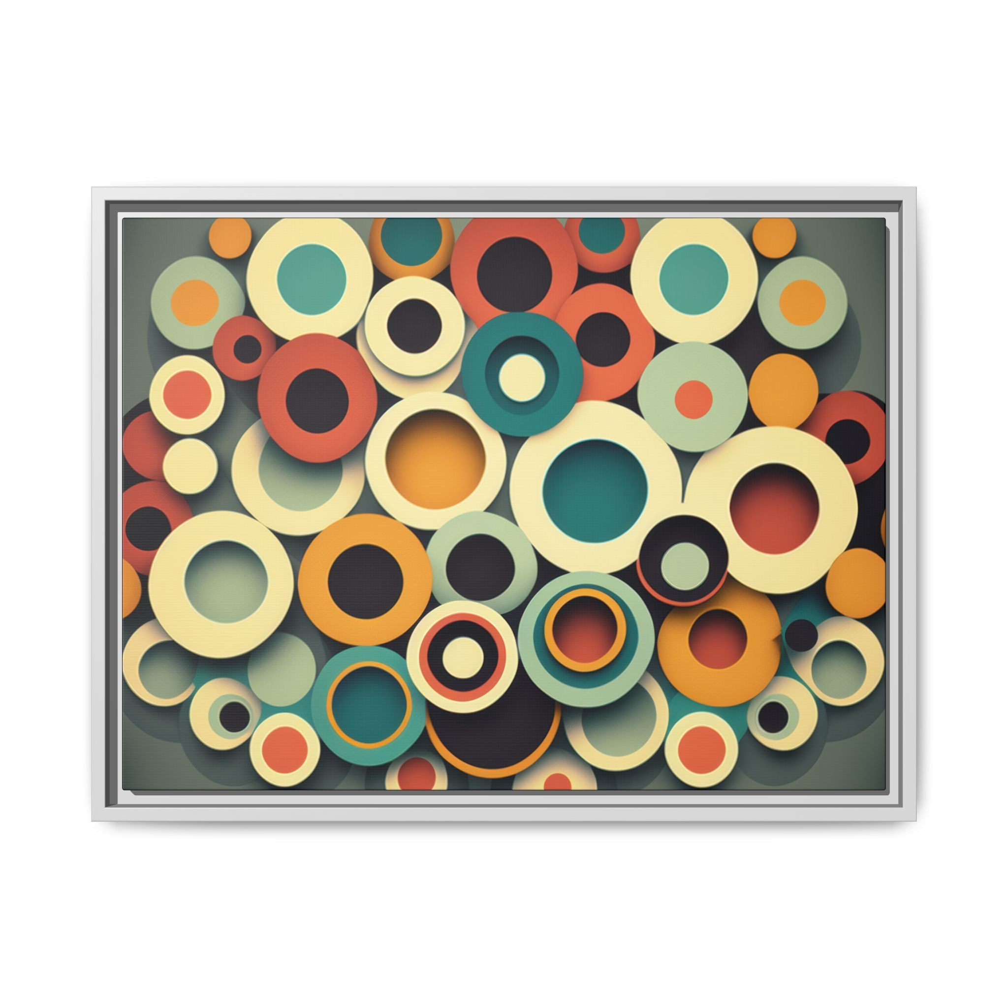 Gathered Circles, Matte Canvas, Framed (Multi-color)