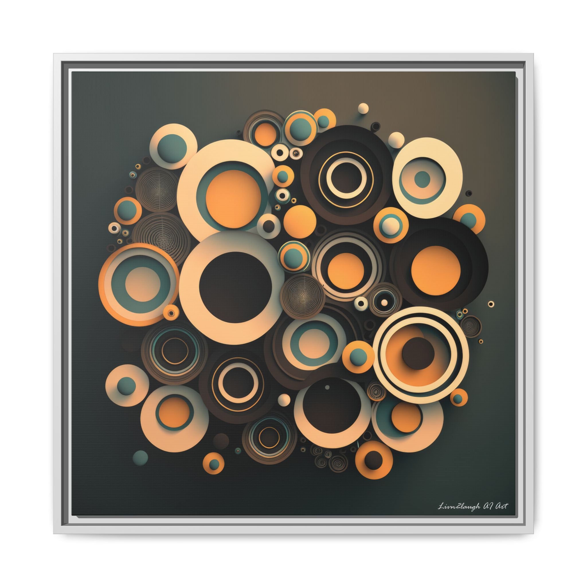 Concentric Harmony, Art Print — Colorful Modern Wall Canvas