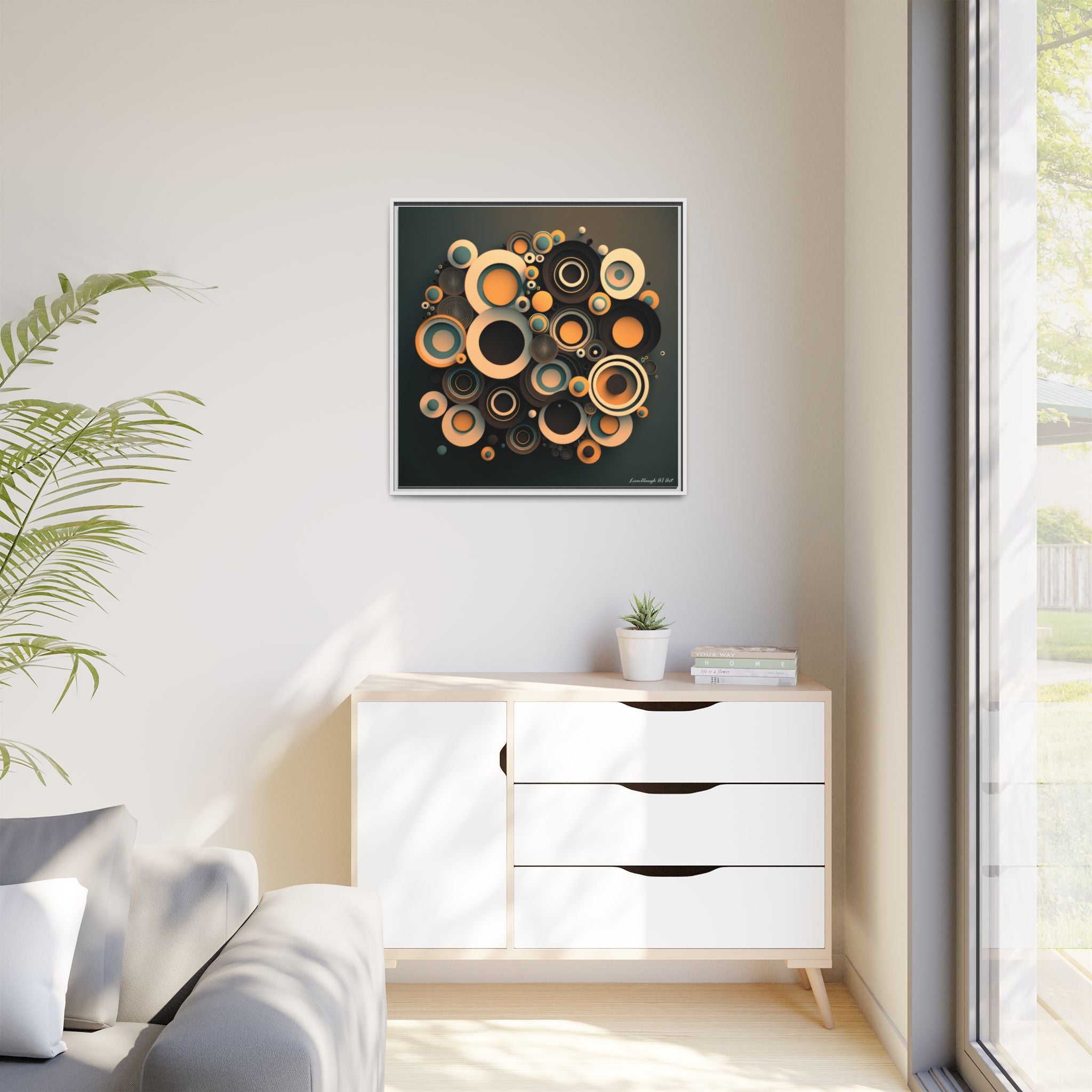 Concentric Harmony, Art Print — Colorful Modern Wall Canvas
