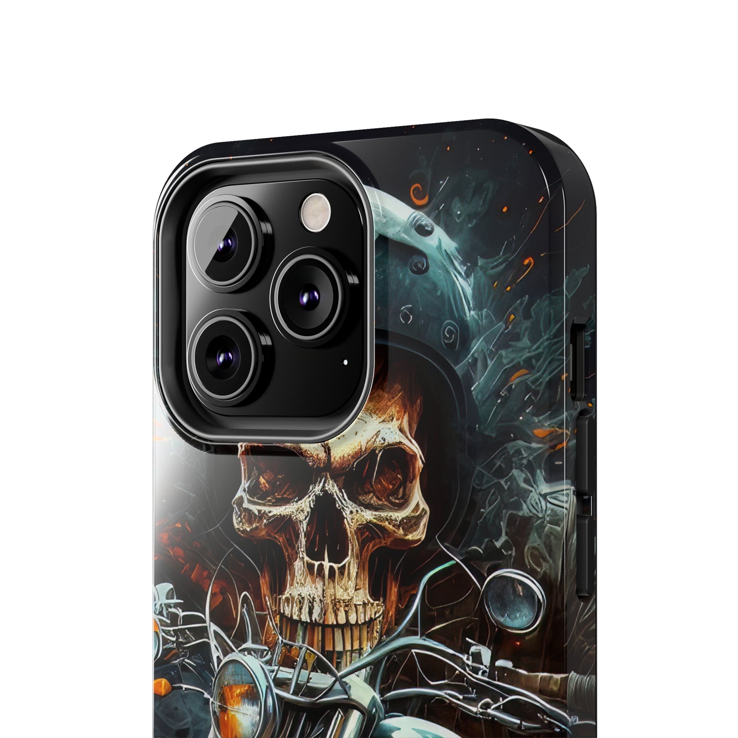 Skull Motorcycle Rider, Ready to Tear Up Road On Beautiful Bike 9 Tough Phone Cases