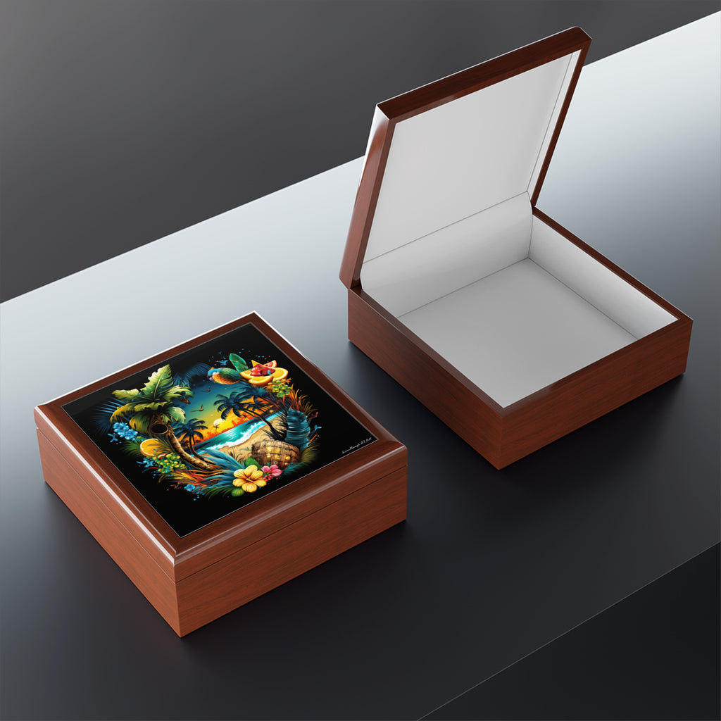 Island Rhythm at Dusk, Jewelry- Stash- Collection Box