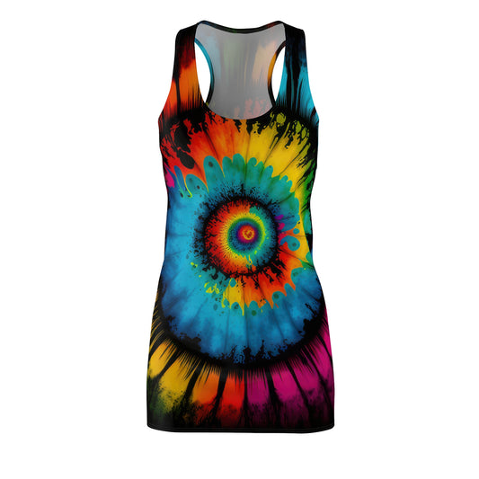 Bold And Beautiful Tie Dye Style Four C, Women's Cut & Sew Racerback Dress (AOP)