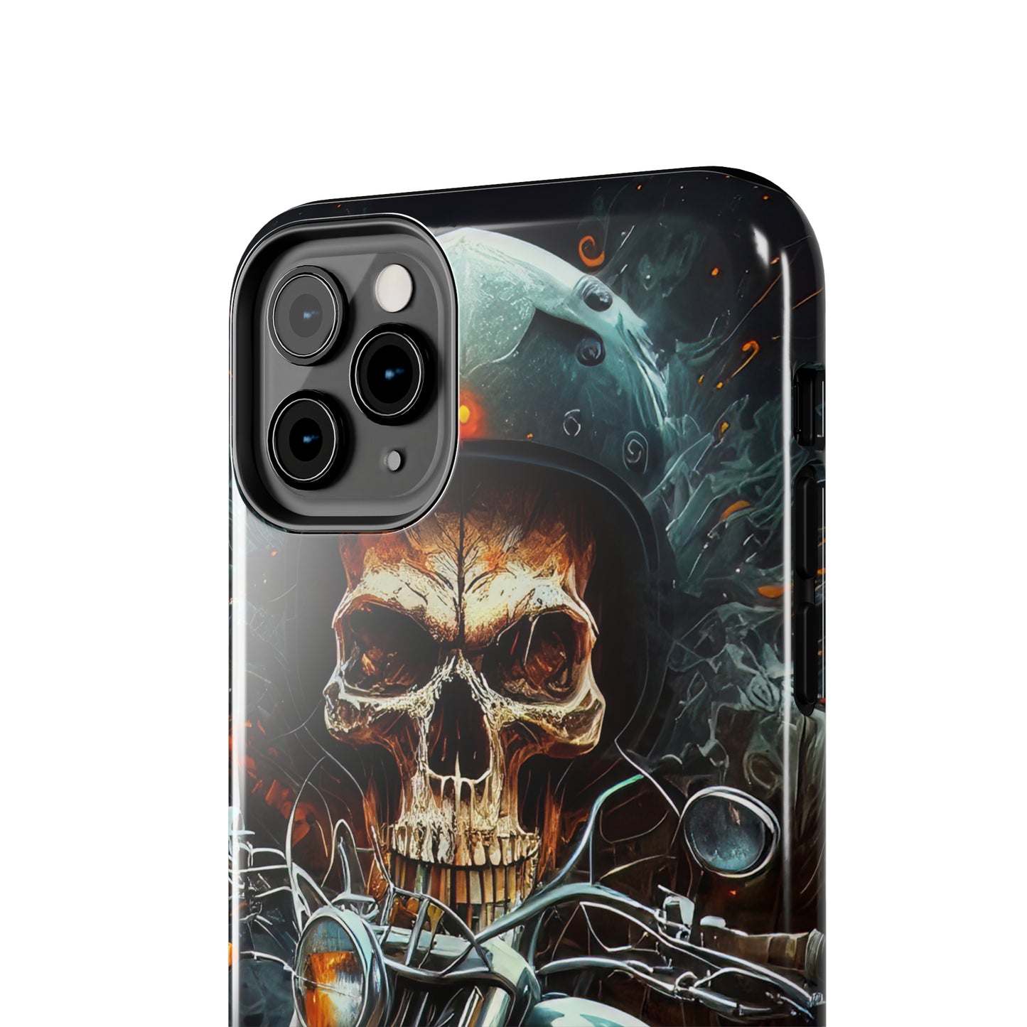 Skull Motorcycle Rider, Ready to Tear Up Road On Beautiful Bike 9 Tough Phone Cases