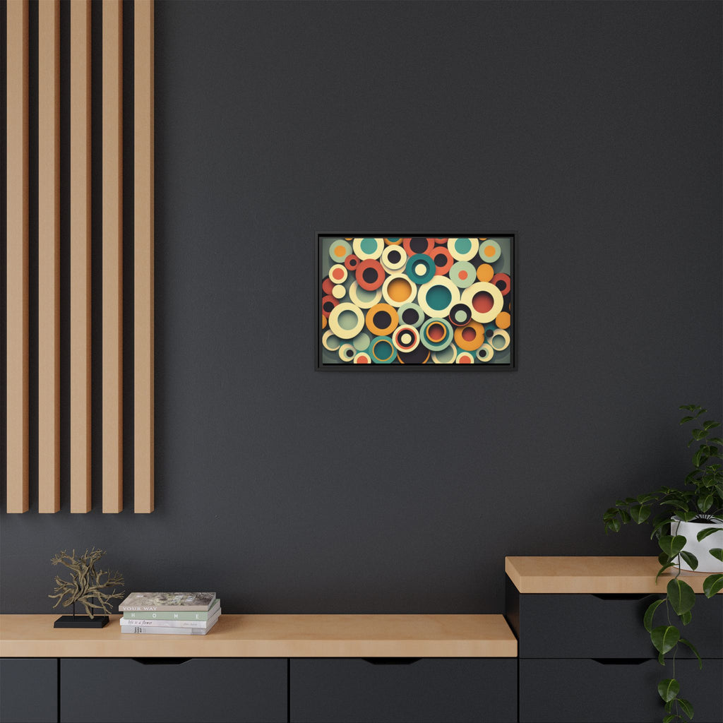 Gathered Circles, Matte Canvas, Framed (Multi-color)