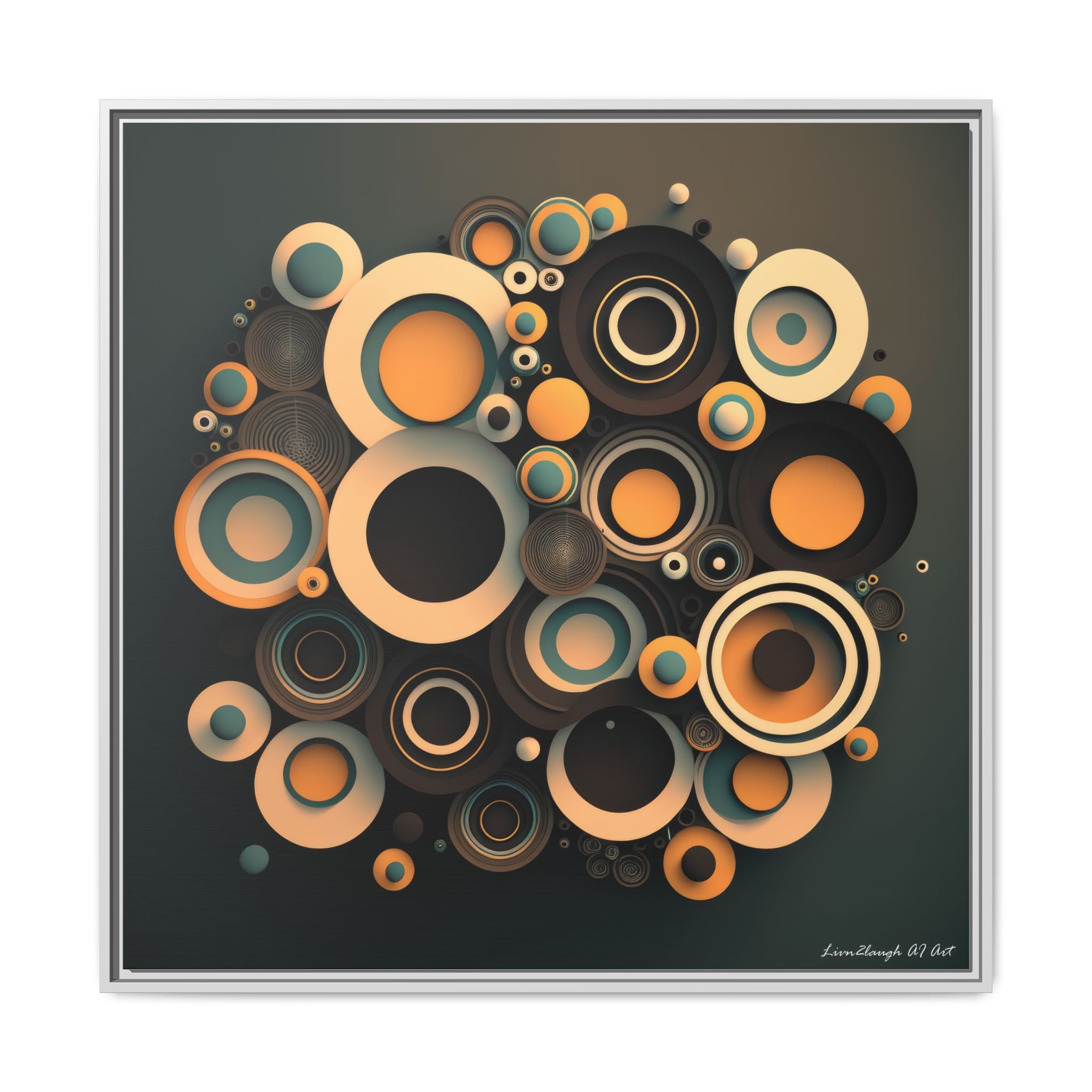 Concentric Harmony, Art Print — Colorful Modern Wall Canvas