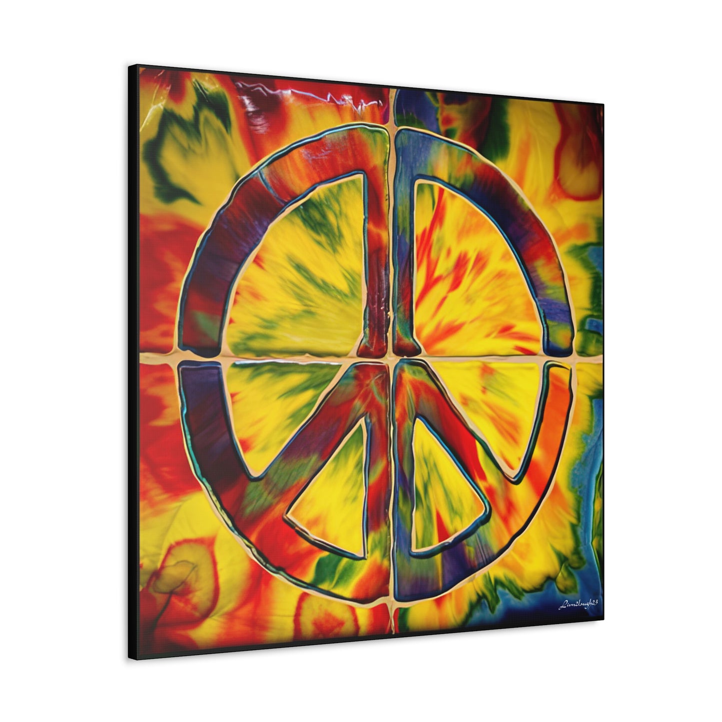 Coolio Tie Dye Hippie Peace Sign Canvas Gallery Wraps