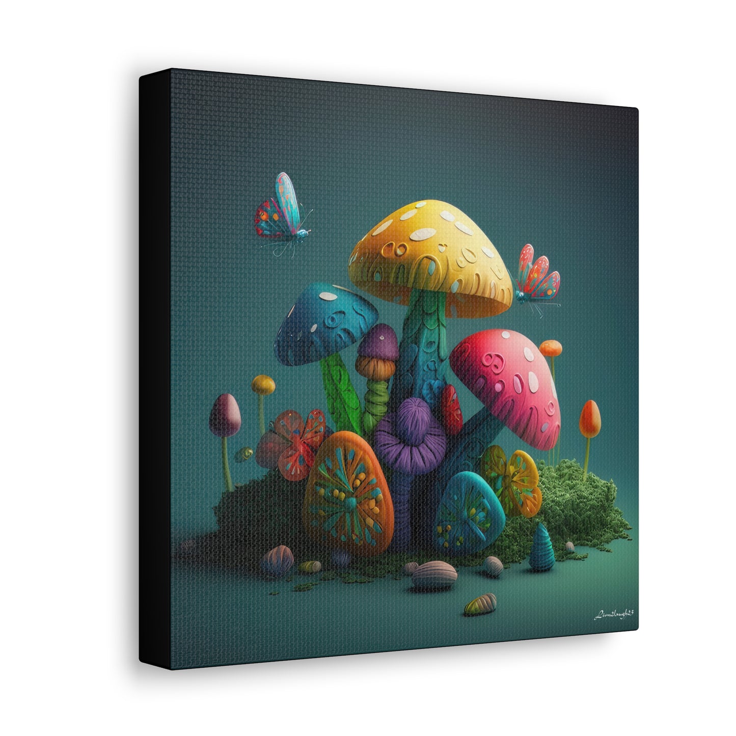 Beautiful Mushroom Luminating Colorful Bliss 4 Canvas Gallery Wraps