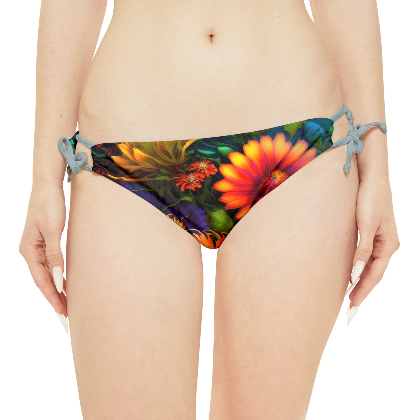 Bold And Beautiful Flowers Style One Strappy Bikini Set (AOP)