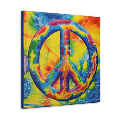 Coolio Tie Dye Hippie Peace Sign 4 Canvas Gallery Wraps