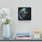 Toothy Sarcastic Looking Earth Smiling Wall Clock