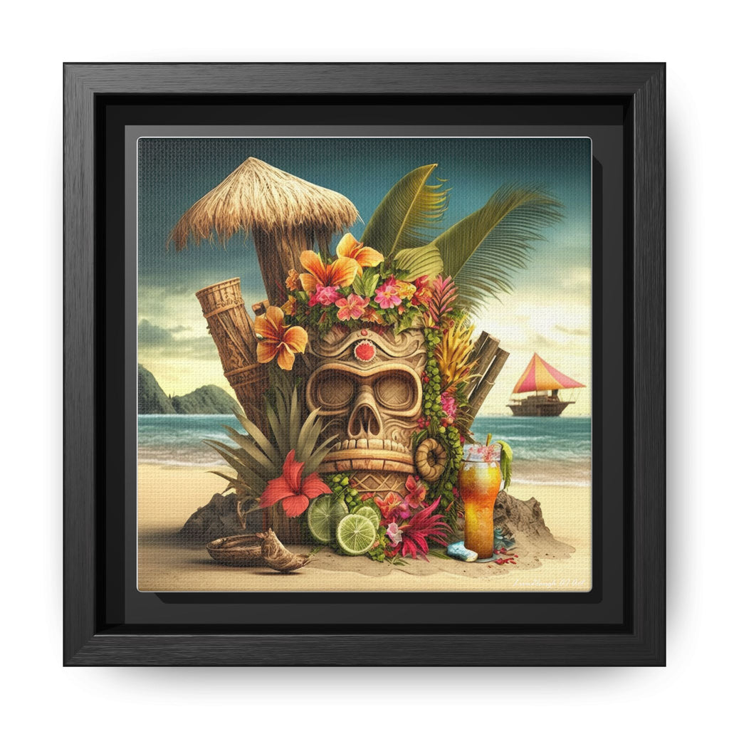 Tiki Dreams by the Shore, Art Print — Colorful Modern Wall Canvas