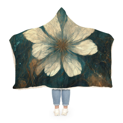 Bold And Beautiful White, Grey And Blue Floral Style 2 Snuggle Blanket