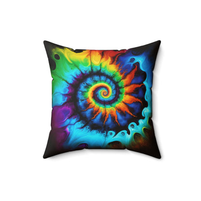 Bold And Beautiful Tie Dye Style One Spun Polyester Square Pillow