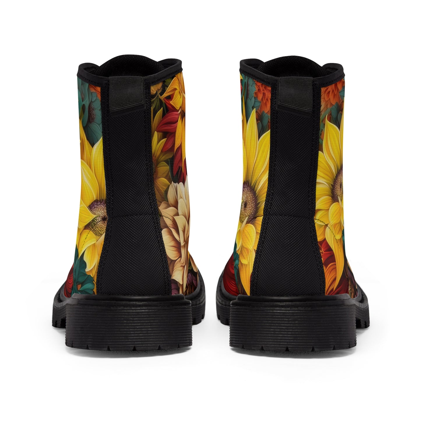 Bold And Beautiful Colorful Flowers Style Six Women's Canvas Boots