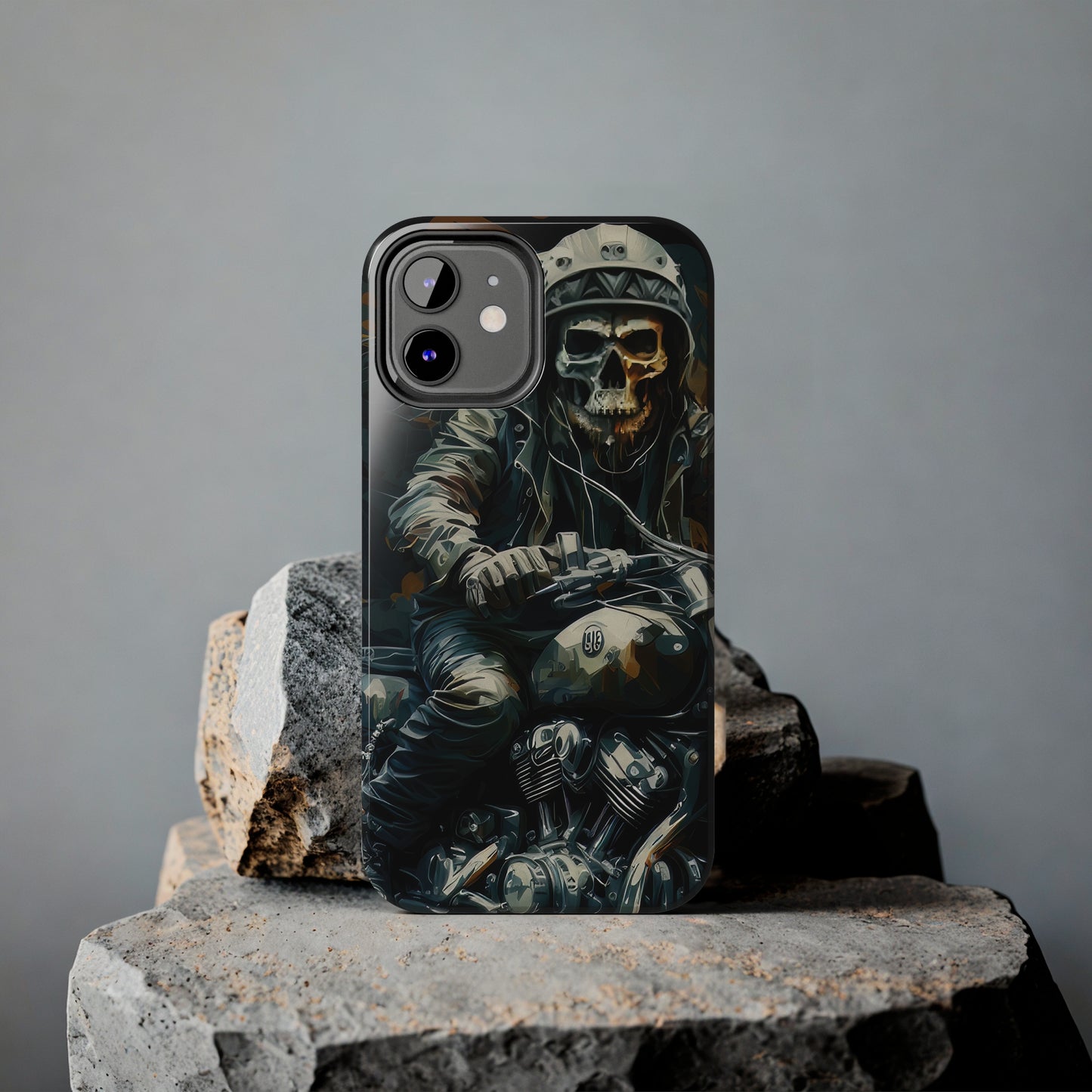 Skull Motorcycle Rider, Ready to Tear Up Road On Beautiful Bike Tough Phone Cases