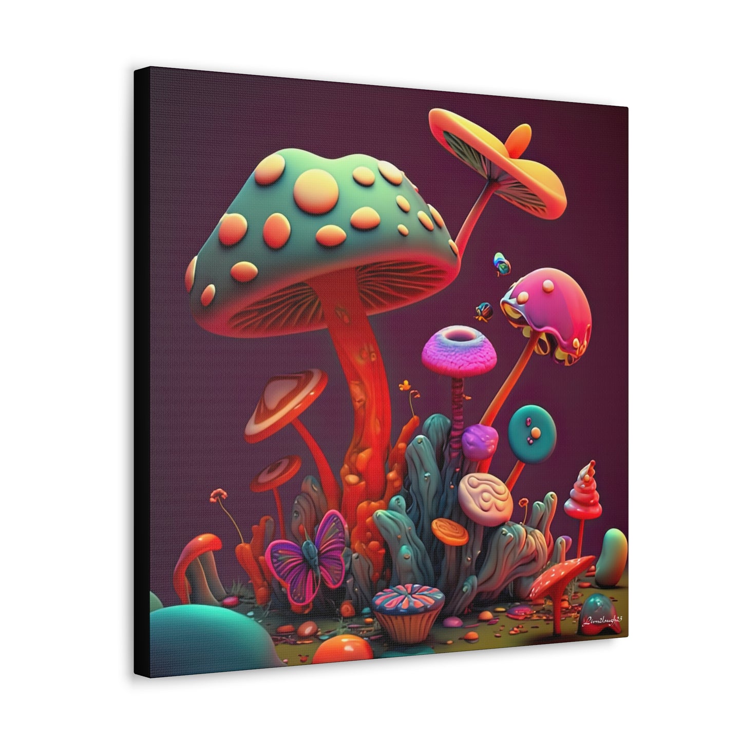 Beautiful Mushroom Luminating Colorful Bliss 2 Canvas Gallery Wraps