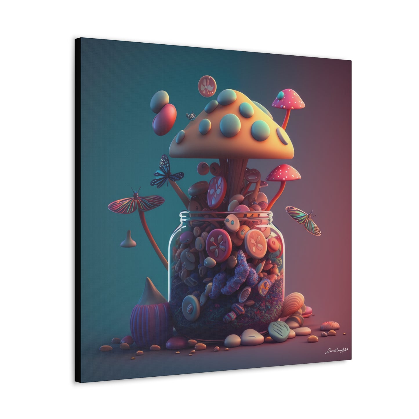 Beautiful Mushroom Luminating Colorful Bliss 10 Canvas Gallery Wraps