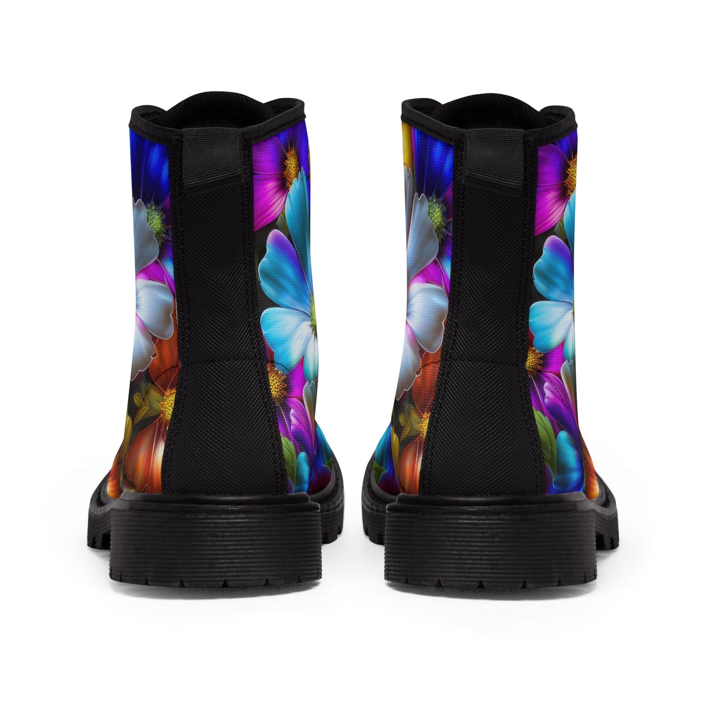 Bold & Beautiful & Metallic Wildflowers, Gorgeous floral Design, Style 5 Women's Canvas Boots