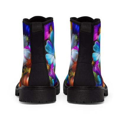 Bold & Beautiful & Metallic Wildflowers, Gorgeous floral Design, Style 5 Women's Canvas Boots