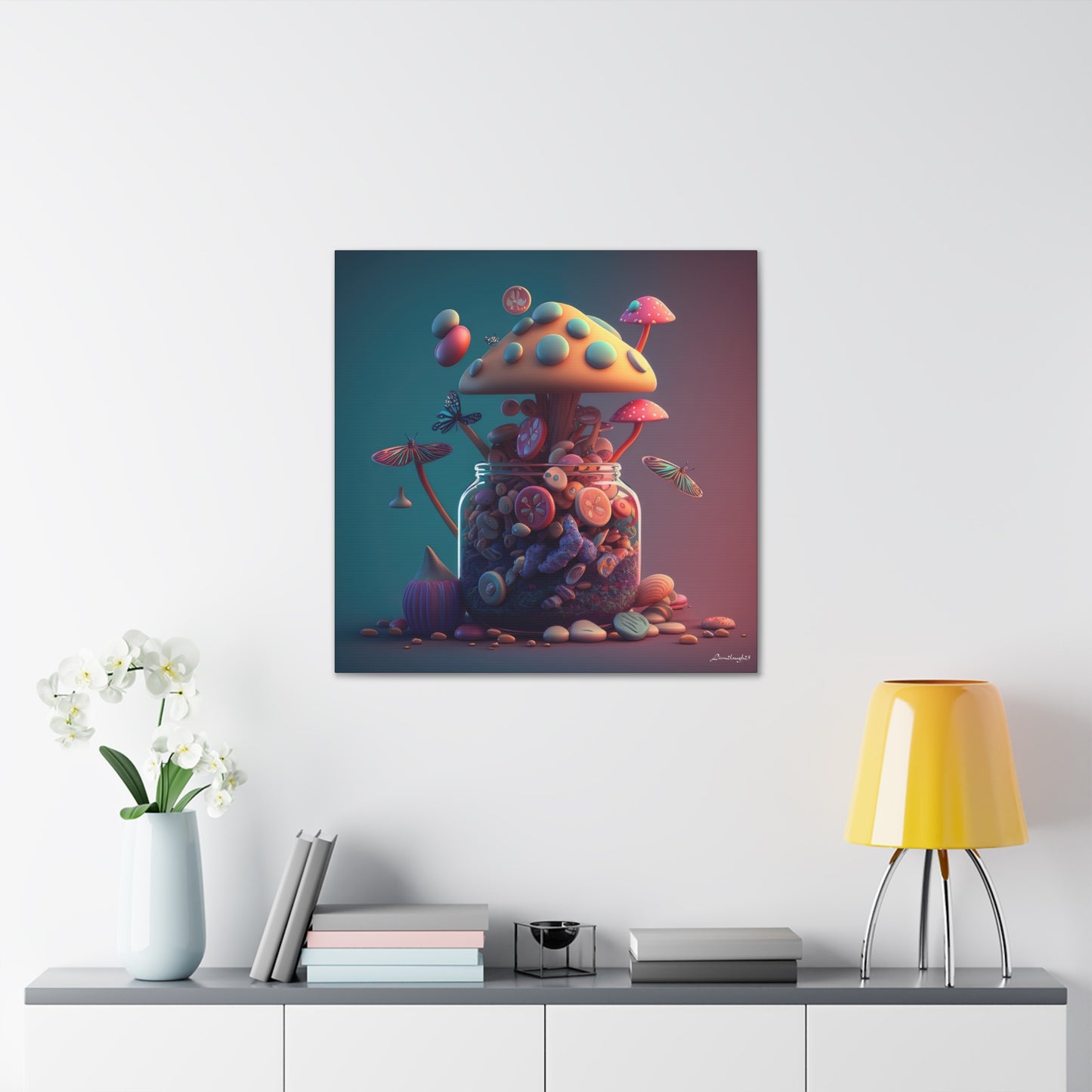 Beautiful Mushroom Luminating Colorful Bliss 10 Canvas Gallery Wraps