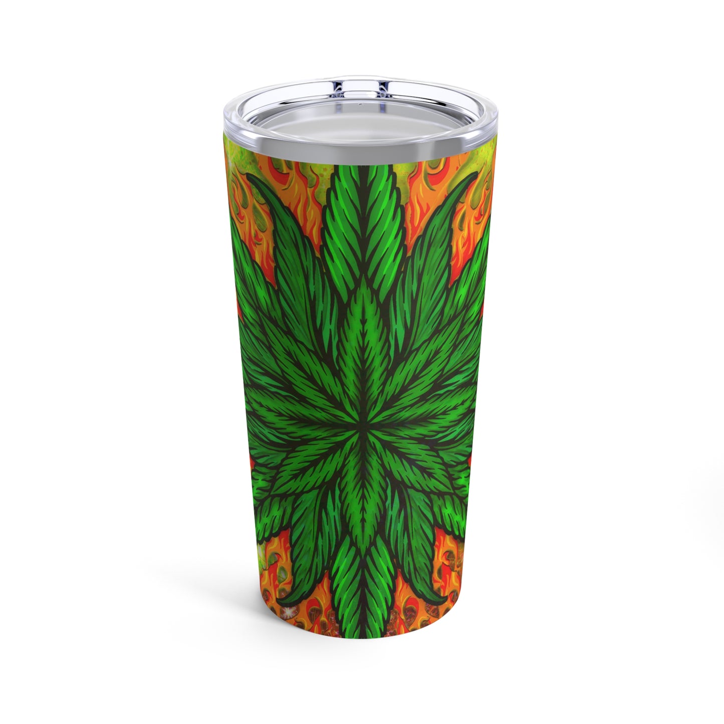 Amazing Orange Green Collage Marijuana Elegantly Designed 420 Weed Tumbler 20oz