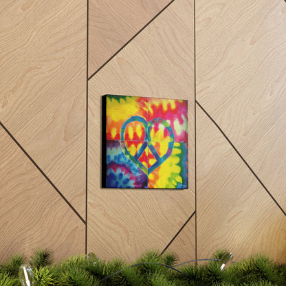 Coolio Tie Dye Hippie Heart Peace Sign Canvas Gallery Wraps