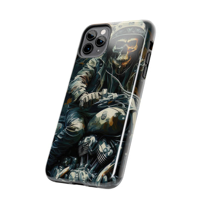 Skull Motorcycle Rider, Ready to Tear Up Road On Beautiful Bike Tough Phone Cases