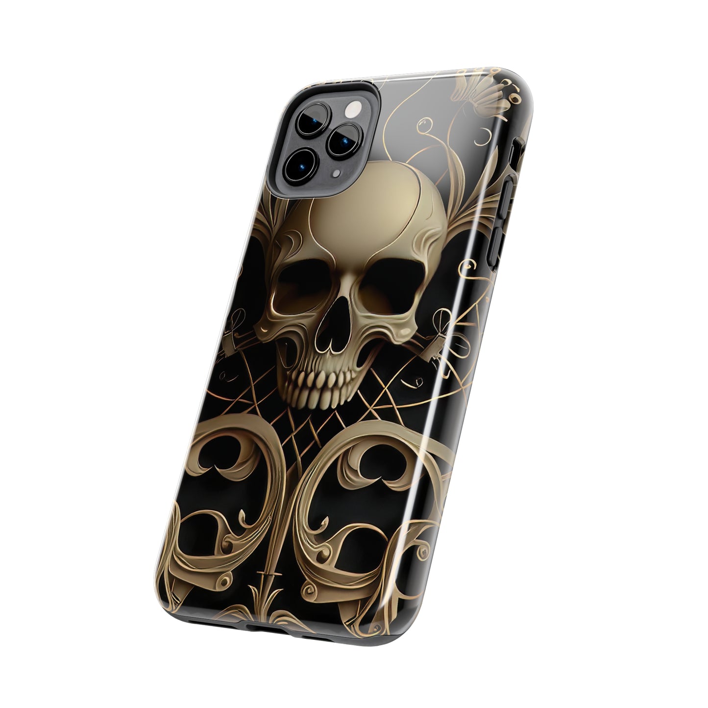 Metallic Chrome Skulls and classic Designed 1 Tough Phone Cases