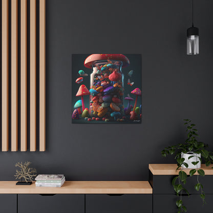 Beautiful Mushroom Luminating Colorful Bliss With Butterflies 2 Canvas Gallery Wraps