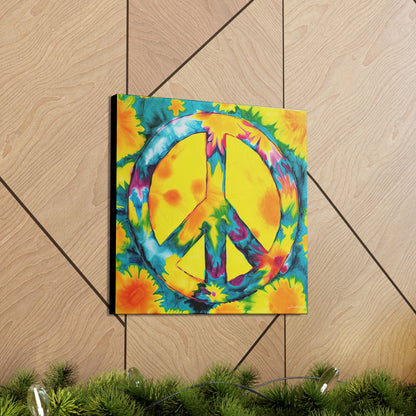 Coolio Tie Dye Hippie Peace Sign 10 Canvas Gallery Wraps