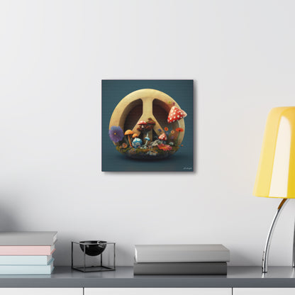 Beautiful Forest Round Peace Sign 3 Canvas Gallery Wraps