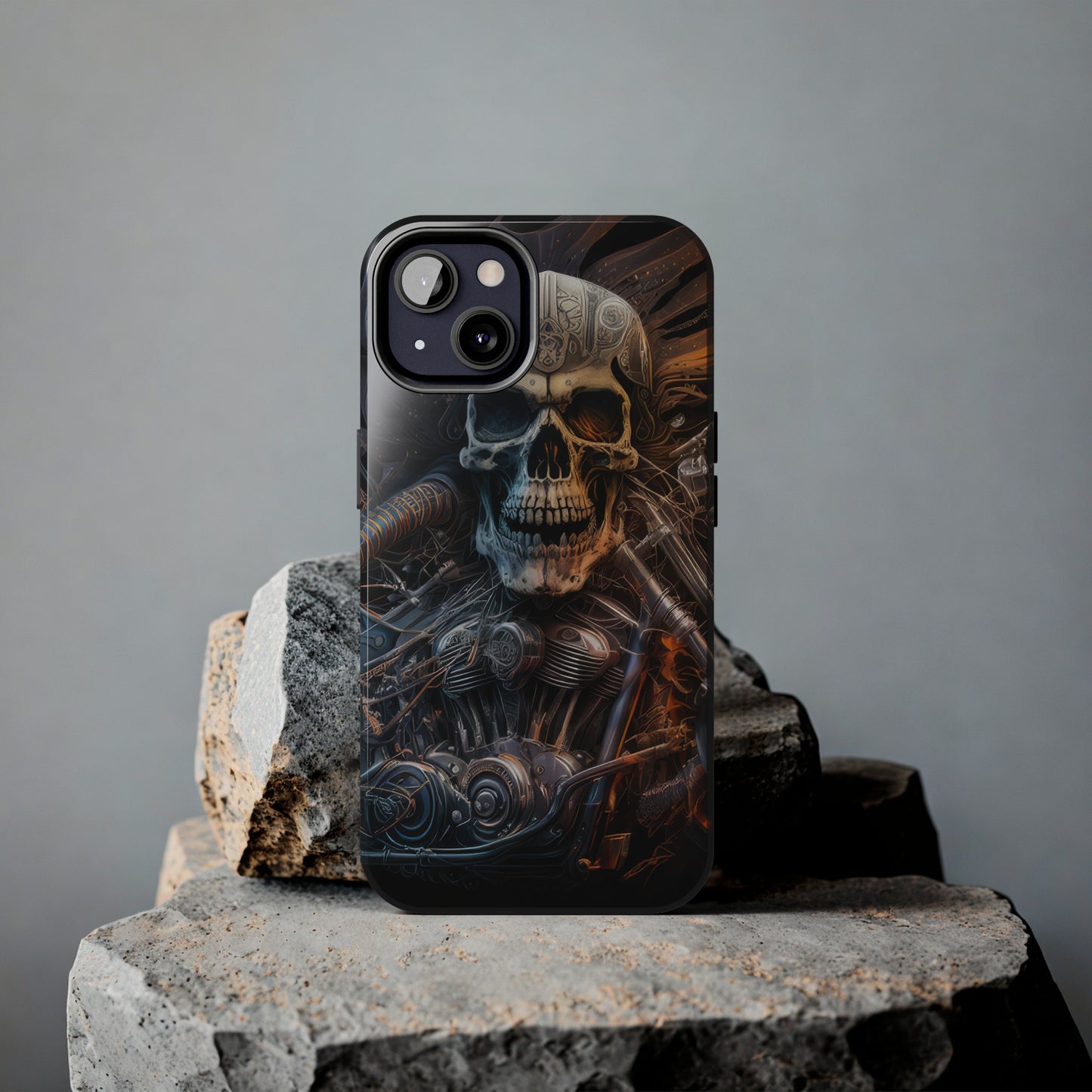 Skull Motorcycle Rider, Ready to Tear Up Road On Beautiful Bike 8 Tough Phone Cases