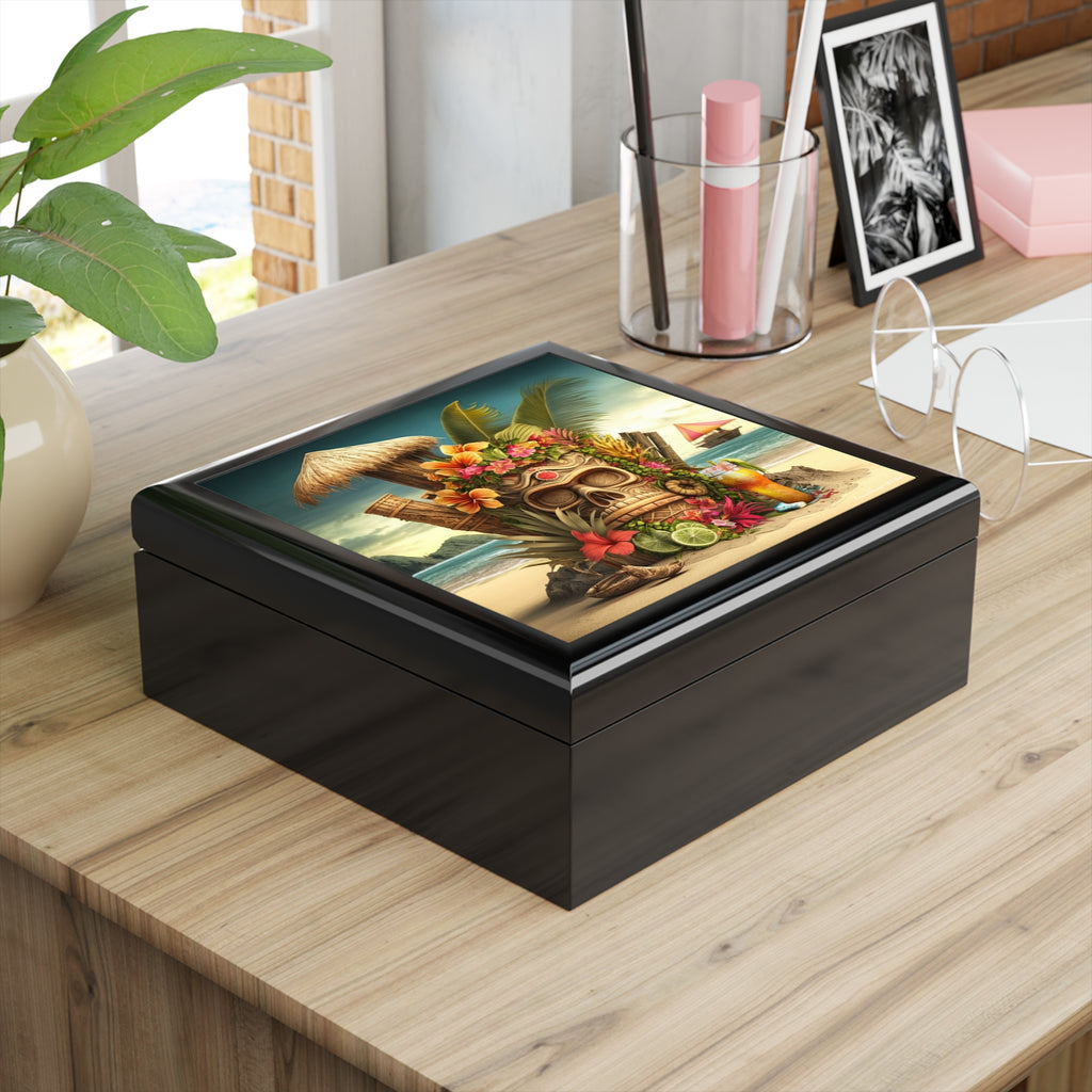 Tiki Dreams by the Shore, Jewelry- Stash -Collection Box
