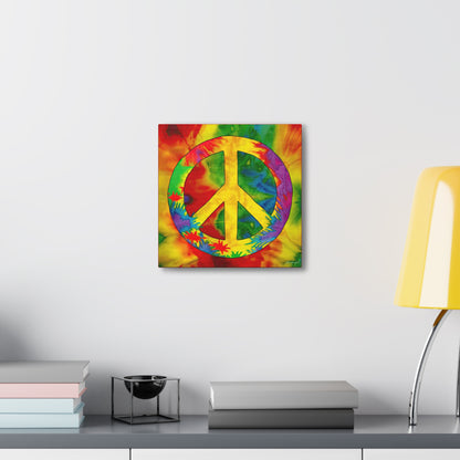 Coolio Tie Dye Hippie Peace Sign 2 Canvas Gallery Wraps