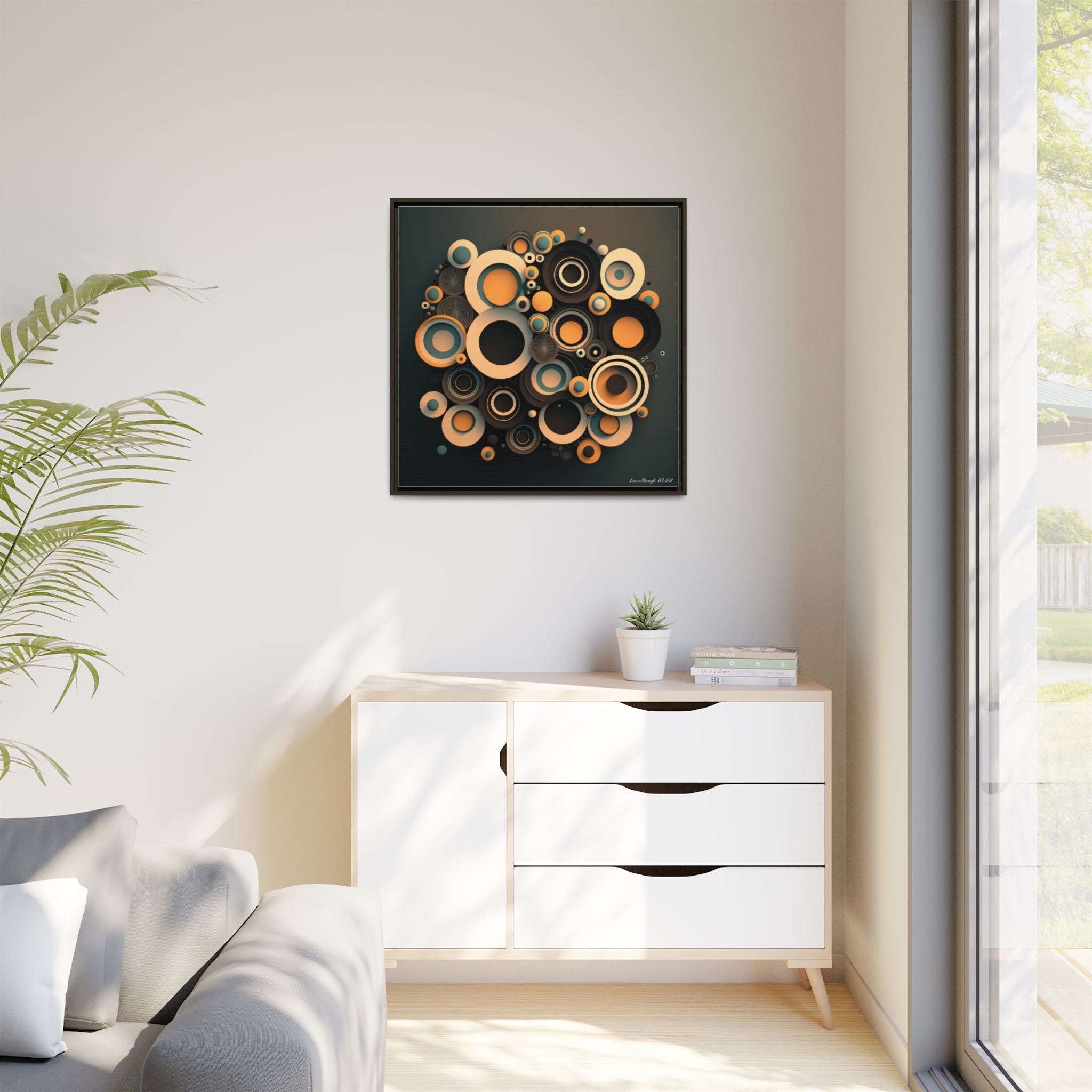 Concentric Harmony, Art Print — Colorful Modern Wall Canvas