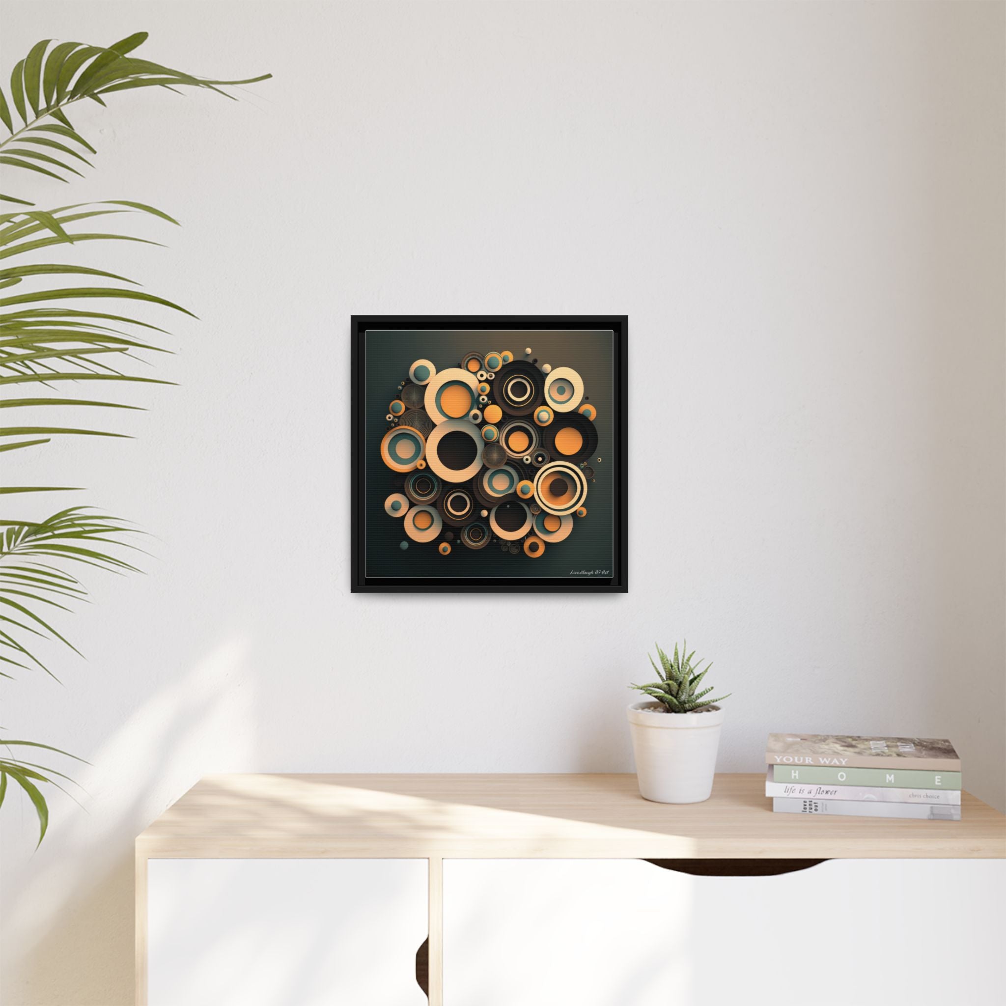 Concentric Harmony, Art Print — Colorful Modern Wall Canvas