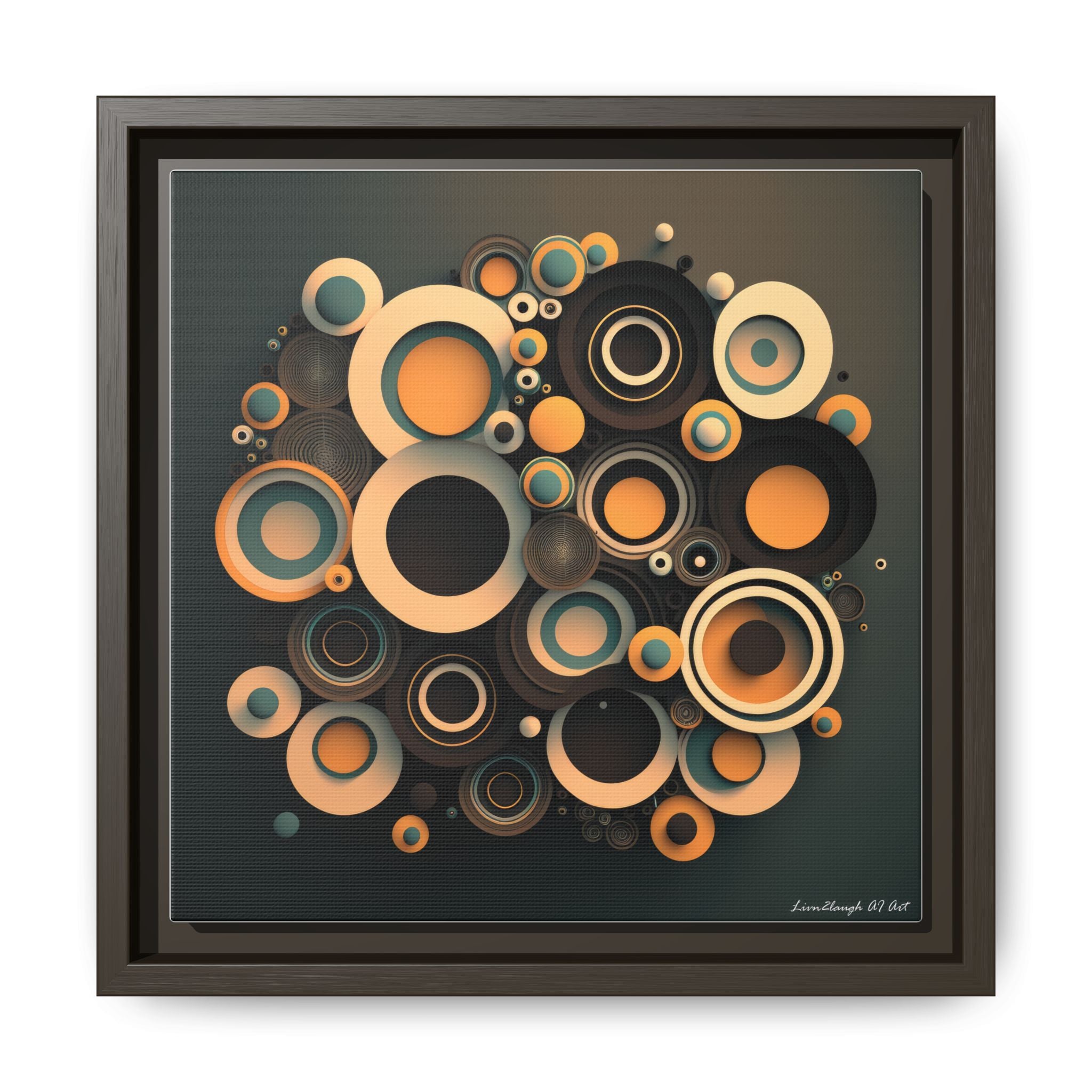 Concentric Harmony, Art Print — Colorful Modern Wall Canvas