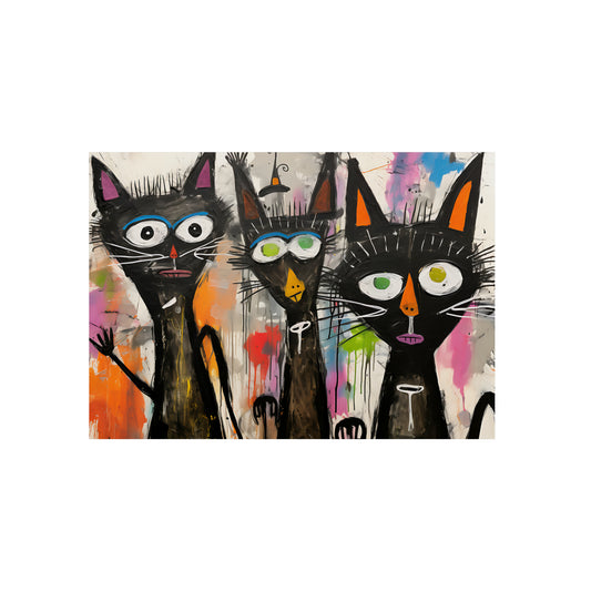 Doodle Abstract Black Cat By DaFlowerChild Aluminum Composite Panels