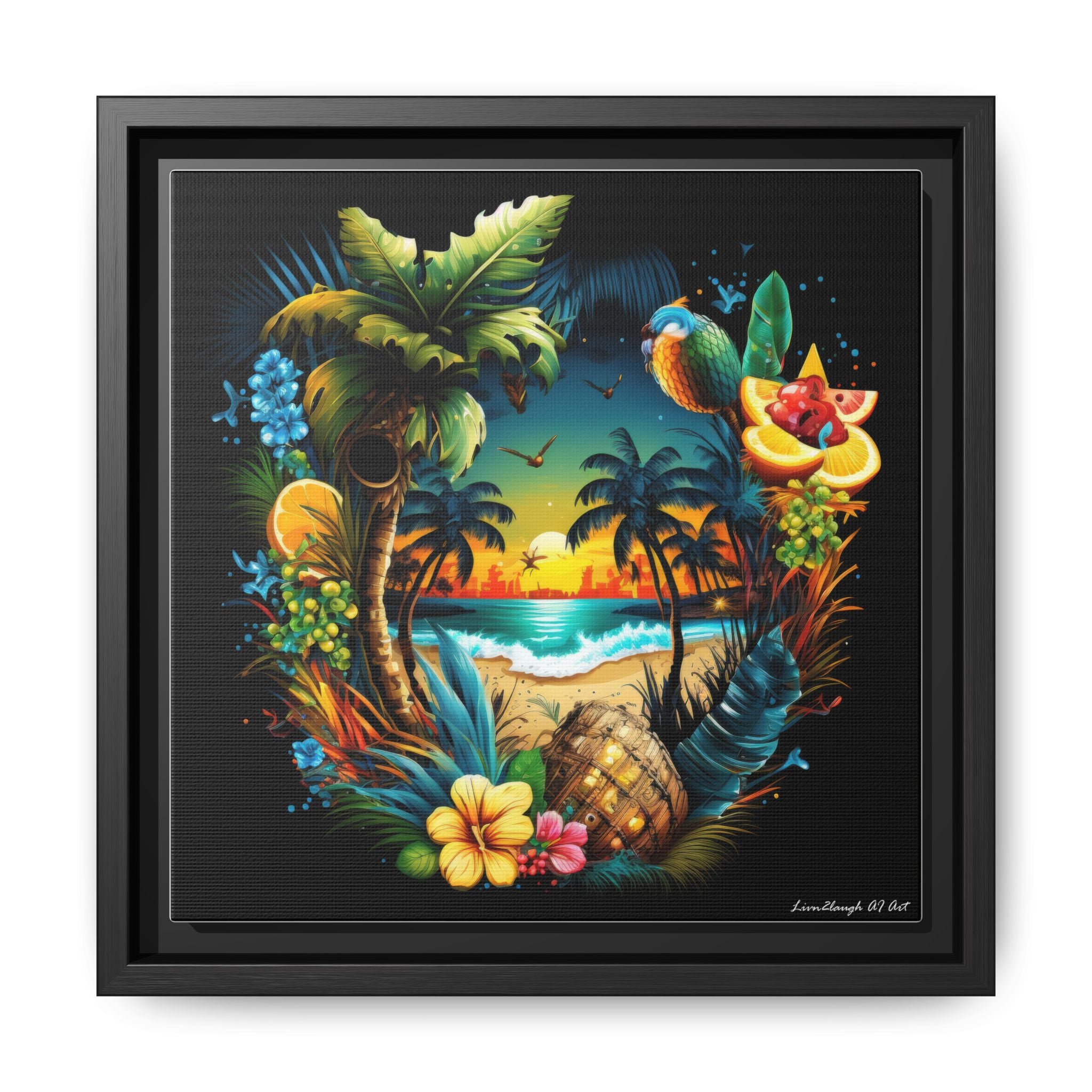 Island Rhythm at Dusk, Art Print — Colorful Modern Wall Canvas